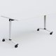 Table abattante gamme Arca 160-80 cm. Plateau Blanc et pietement Blanc.