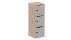 Meuble à cases H.137xL.45xP.50cm - 3 cases H43cm. portes avec découpe en partie haute. serrure à code