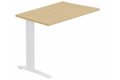 K1 -  Retour direct vague 90x60 sur pied à gauche - Plateau : Chêne (CE) / Piétements Blanc -