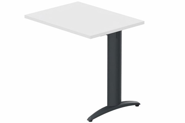 Gamme K2 - Extensions - Plans droits - Retour direct 100x60cm sur pied, plateau blanc, structure anthracite
