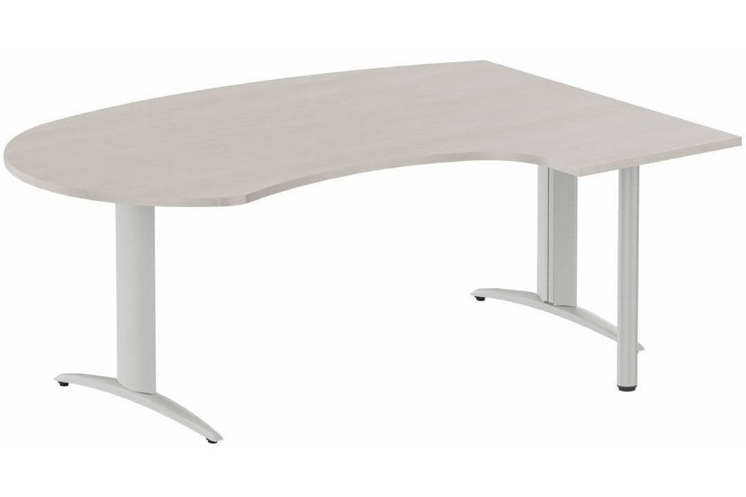 K2 compact 90° manager 190x141x104x60cm sur pied de soutien, plateau acacia, structure aluminium