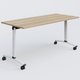 Table abattante gamme Arca 160-70 cm. Plateau Chêne naturel et pietement Blanc.