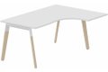 K8Wood Plan compact 90° asymétrique 160x120x80/60cm sur pied de soutien - retour à droite