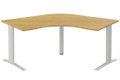 k1 Poutre - Plan compact 120° symétrique 120x120x80 / 80 -Finitions : PLATEAUX: NOYER (NO) / PIETEMENTS: ALUMINIUM (AL)