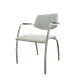Diva - Chaise piétement 4 pieds chrome (CH).Assise et dossier tissu Berta Gris Clair (AD3)