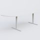 Module d'angle 90° intégré à gauche, gamme Pure 200-80 cm. Plateau Blanc et pietement Blanc.