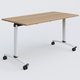 Table abattante gamme Arca 140-70 cm. Plateau Noyer et pietement Blanc.