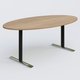 Table ovale gamme Pure 200-110 cm. Plateau Noyer et pietement Noir/Chrome.