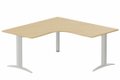 K2- Plan compact 90° symétrique 160x160x80x80 -Finitions : PLATEAUX: CHENE (CE) / PIETEMENTS: ALUMINIUM (AL)