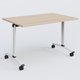 Table abattante gamme Arca 120-80 cm. Plateau Hêtre et pietement Blanc.