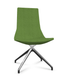 KI chaise de conférence haut dossier. piétement 4 branches en aluminium poli. revêtement tissu BERTA coloris vert