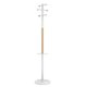 SPOT Portemanteau 6 patères, ht 175cm, porte-parapluies, blanc/hêtre