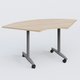 Module 1/4 de couronne pour table abattante gamme Design 120*120 cm. Plateau Hêtre et pietement Aluminium.
