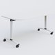 Module d'extrémité pour table abattante gamme Arca 165-80 cm. Plateau Blanc et pietement Blanc.