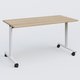 Table abattante gamme Design 140*70 cm. Plateau Chêne naturel et pietement Blanc.