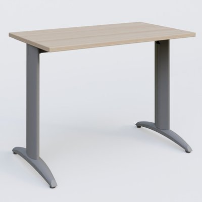 Gamme K2 - Plans droits - K2 Plateau droit 100x60 pieds fixe. Plateau Acacia et pietement Aluminium.
