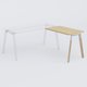 K8Wood Retour direct 100x60 sur pied -Finitions : Plateau : Chêne /Piétements : Blanc / Bois (BW)