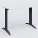 K2 Plateau droit 100x60 pieds fixe. Plateau Blanc et pietement Anthracite.