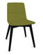 MELODY chaise 4 pieds bois. face intérieure tissu STEP vert face extérieure tissu step mélange coloris vert piétement noir