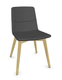 MELODY chaise 4 pieds bois. face intérieure vinyle RNN coloris brun face extérieure vinyle RNN coloris brun piétement frêne brun