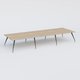 K5 table de reunion 480*165 cm. Plateau Chêne naturel et pietement Noir Mat avec base chromé.