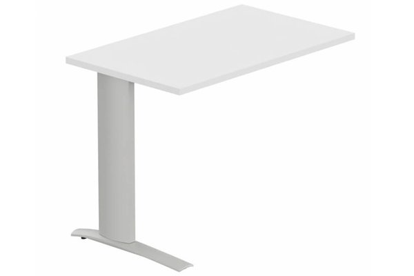 Gamme K1 - Extensions - Plans droits - Retour sur pied, 100x60cm, Blanc/Aluminium