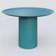 Table Basse Fashon Styl piètement colonne métalique D-26 cm. Plateau Bleu Petrole (RAL 5025) et pietement Bleu Petrole (RAL 5025).