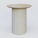 Table Basse Fashion Styl piètement colonne en métal D-26cm et plateau bois. Plateau Chêne et pietement Gris (RAL 7038).