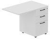 Retour direct 100x60cm sur caisson mélamine HB P.60cm 3 tiroirs, plateau blanc, structure anthracite