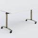 Table abattante gamme Arca 160-70 cm. Plateau Blanc et pietement Chrome.