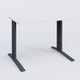 K1 Plateau droit 100x60 pieds fixe. Plateau Blanc et pietement Anthracite