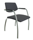 Diva - Chaise piétement 4 pieds chrome (CH).Assise et dossier tissu Vinyle Gris Graphite DNK (D20)