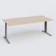 K1 Plateau droit 200x100 pieds fixe. Plateau Hêtre et pietement Aluminium
