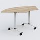Module 1/4 de couronne pour table abattante gamme Arca 120-120 cm. Plateau Chêne naturel et pietement Blanc.