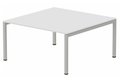 K3 plan carré 145x145cm, plateau blanc, structure aluminium