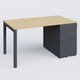 K3 Plateau droit 140x80 avec caisson métalique sous le plateau. Plateau Chêne clair et pietement Anthracite
