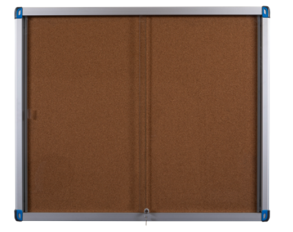 TABLEAUX / CHEVALETS / VITRINES - Vitrines - Vitrine d'intérieur H.98xL.114cm format 15x A4, fond liège punaisable PRIX HORS INSTALLATION