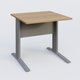 K1 Plateau droit 80x80 avec voile de fond métal. Plateau Noyer et pietement Aluminium