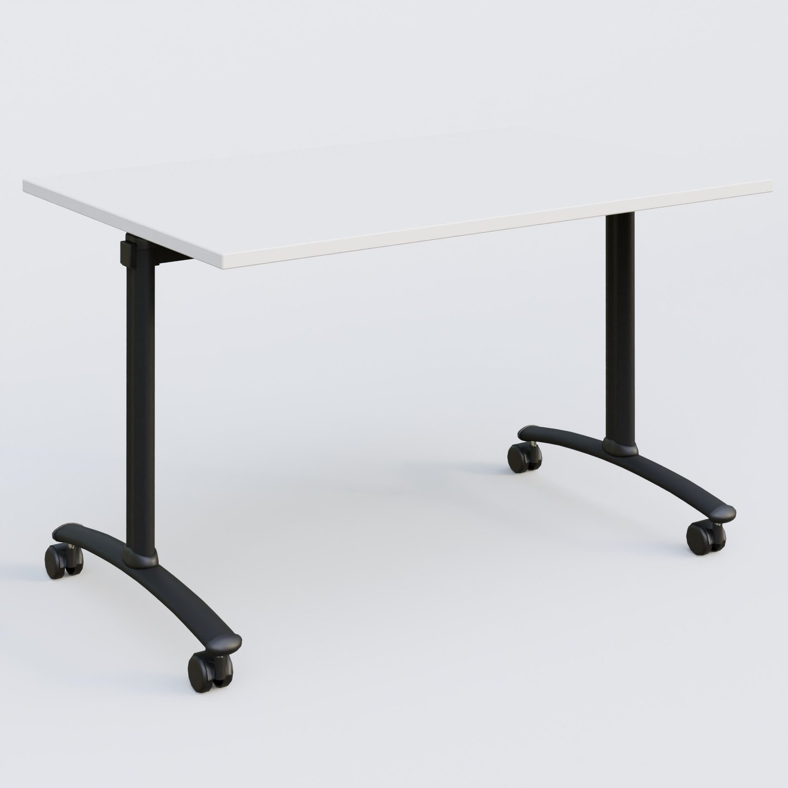 Table abattante gamme Arca 120-80 cm. Plateau Blanc et pietement Noir.