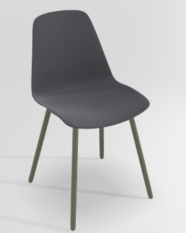 CHAISES ET TABOURETS - Pour tables standards, ht 75 cm, piétement 4 pieds - PETALE Chaise L.44xP.53.5xH.80.5cm-hauteur assise 47cm