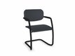 DIVA fauteuil dos tissu. piétement luge laqué noir