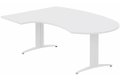 K2 compact 90° manager 190x141x104x60cm sur pied de soutien, plateau blanc, structure blanc