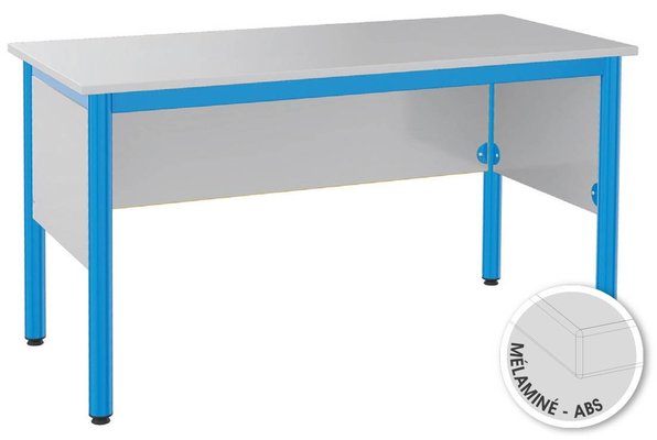 SCOLAIRE - Armoires / Vestiaires - Chaire de professeur NOVA plateau ép.19 mm mélaminé chant ABS piètement époxy - 135x64 cm - T6