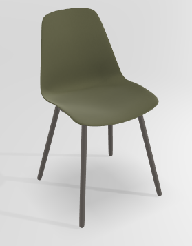 CHAISES ET TABOURETS - Pour tables standards, ht 75 cm, piétement 4 pieds - PETALE Chaise L.44xP.53.5xH.80.5cm-hauteur assise 47cm