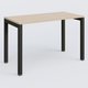 K3 Plateau droit 120x60 pieds fixe. Plateau Hêtre et pietement Noir Grainé.