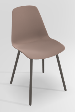 CHAISES ET TABOURETS - Pour tables standards, ht 75 cm, piétement 4 pieds - PETALE Chaise L.44xP.53.5xH.80.5cm-hauteur assise 47cm
