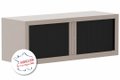 Armoire rehausse H44xL120cm coffre basalte/rideaux noir