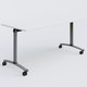 Table abattante gamme Arca 160-70 cm. Plateau Blanc et pietement Aluminium.