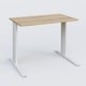 K1 Plateau droit 100x60 pieds fixe. Plateau Chêne naturel et pietement Blanc