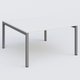 K3 Plateau droit 140x145 pieds fixe. Plateau Blanc et pietement Aluminium.